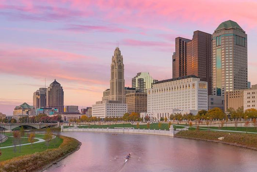 Downtown Columbus Ohio Evening Skyline Wall Decal
