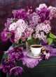 Cup Coffee and Bouquet Wall Decal