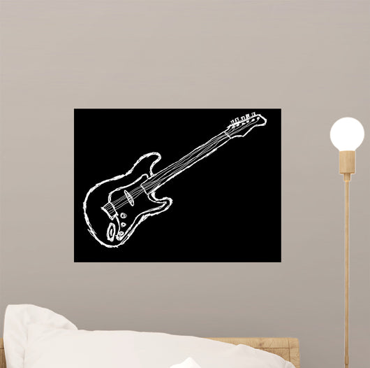 Negative Guitar Illustration Wall Decal