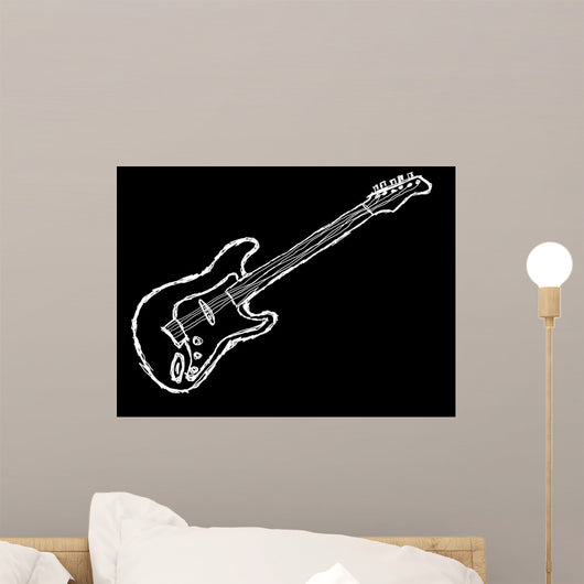 Negative Guitar Illustration Wall Decal