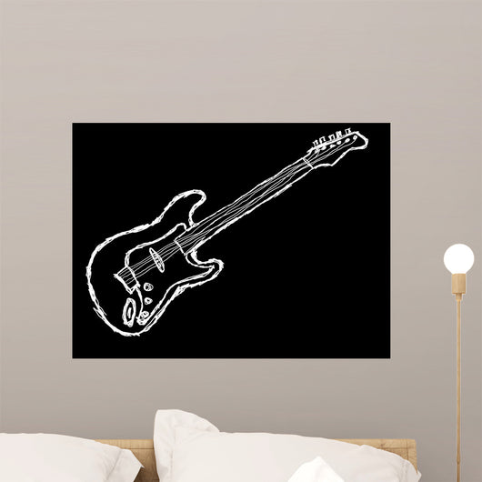 Negative Guitar Illustration Wall Decal