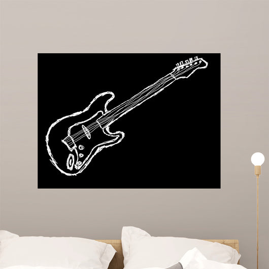 Negative Guitar Illustration Wall Decal
