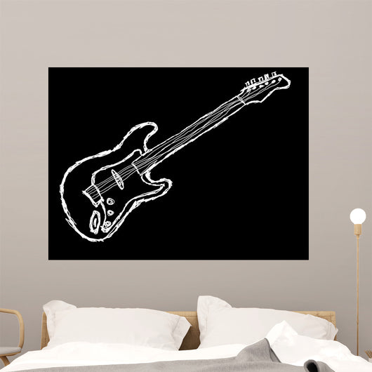 Negative Guitar Illustration Wall Decal