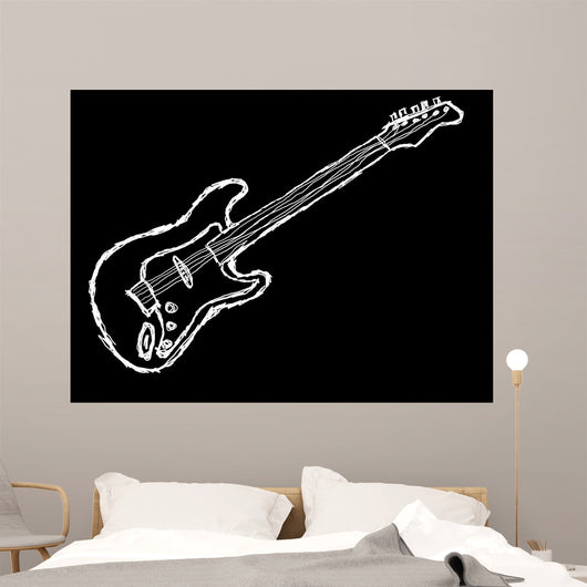 Negative Guitar Illustration Wall Decal