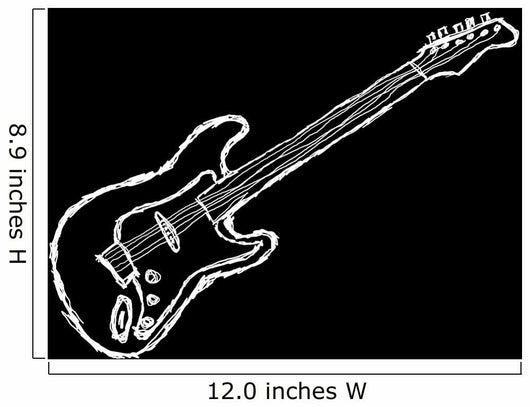Negative Guitar Illustration Wall Decal