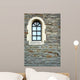 Arch Window in Stone Wall Wall Mural