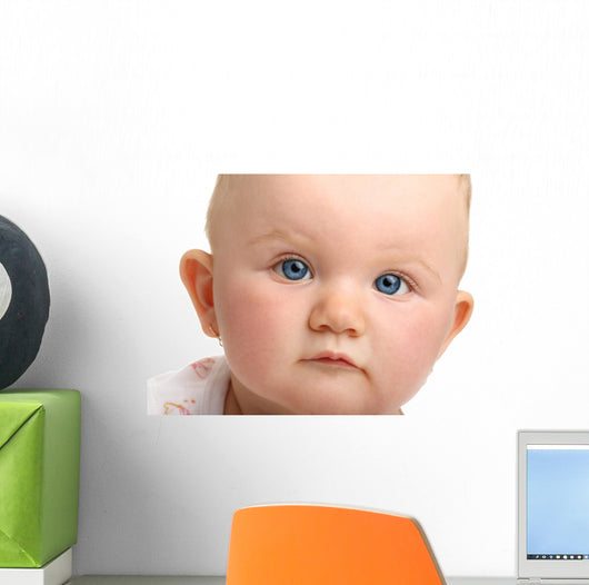 Beautiful Baby with Blue Wall Decal