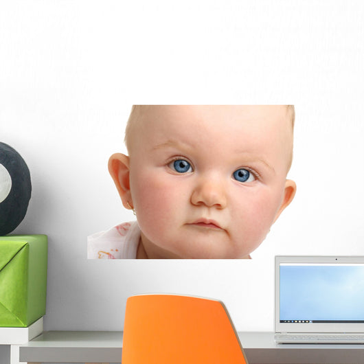 Beautiful Baby with Blue Wall Decal