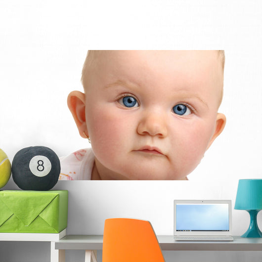 Beautiful Baby with Blue Wall Decal