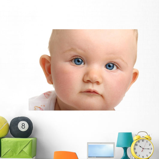 Beautiful Baby with Blue Wall Decal