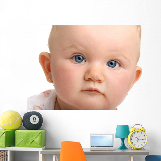 Beautiful Baby with Blue Wall Decal