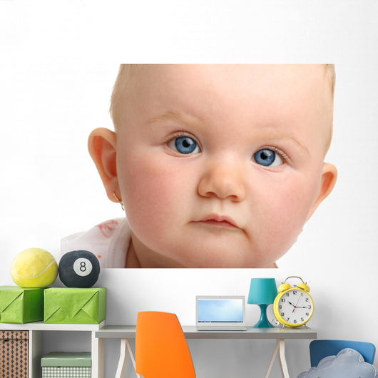 Beautiful Baby with Blue Wall Decal