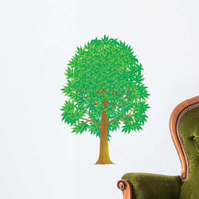 Green Tree Wall Decal shown on a wall