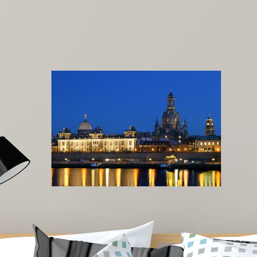 Dresden with Frauenkirche Night Wall Decal
