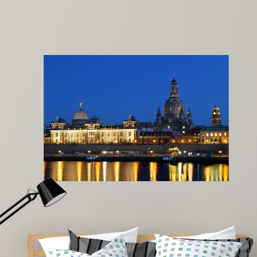 Dresden with Frauenkirche Night Wall Decal
