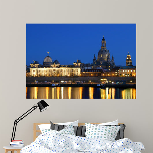 Dresden with Frauenkirche Night Wall Decal