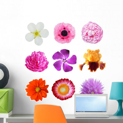 Summer Flowers Wall Stickers Wall Decal shown on a wall
