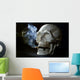 Smoking Skull Wall Decal Design 2