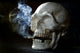 Smoking Skull Wall Decal Design 2
