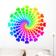 Spiral Hearts Rainbow Wall Decal