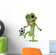 Gecko Kicking Soccer Ball Wall Decal