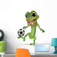 Gecko Kicking Soccer Ball Wall Decal