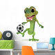 Gecko Kicking Soccer Ball Wall Decal