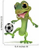 Gecko Kicking Soccer Ball Wall Decal