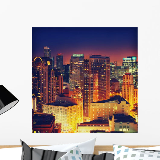 Downtown San Francisco at Night Wall Decal