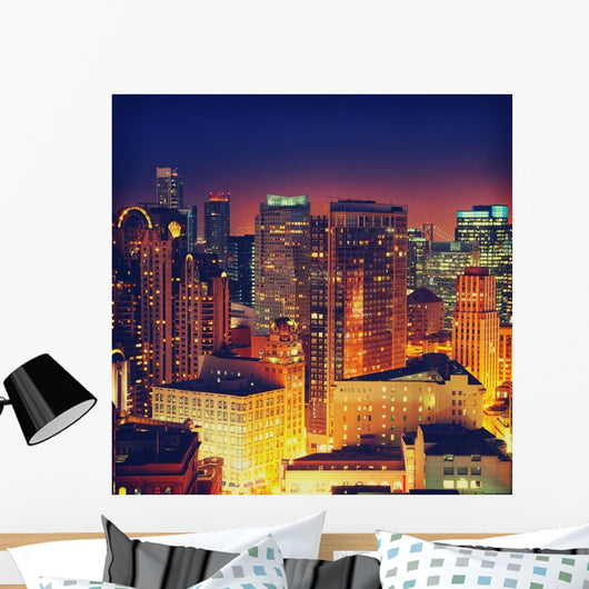 Downtown San Francisco at Night Wall Decal