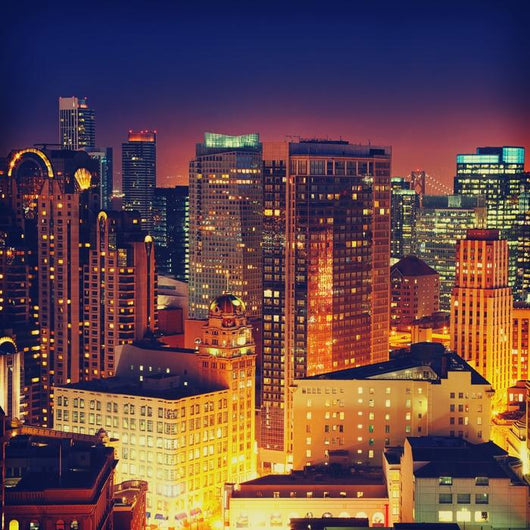 Downtown San Francisco at Night Wall Decal