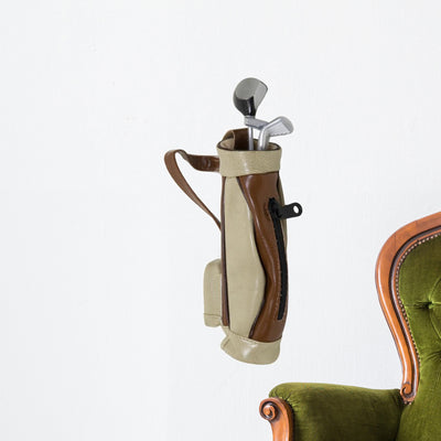 Golf Bag and Clubs Wall Decal shown on a wall