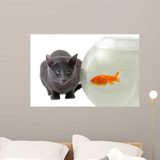 Cat and Fish Wall Decal
