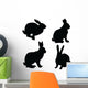 Four Rabbits Wall Stickers