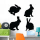 Four Rabbits Wall Stickers