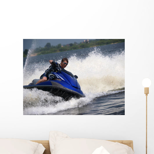 Man Waverunner Turns Left Wall Decal