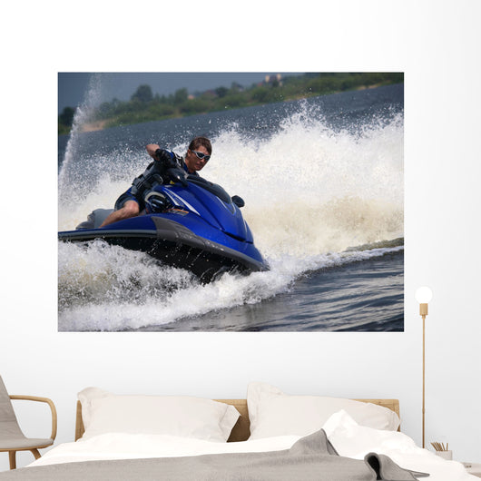 Man Waverunner Turns Left Wall Decal