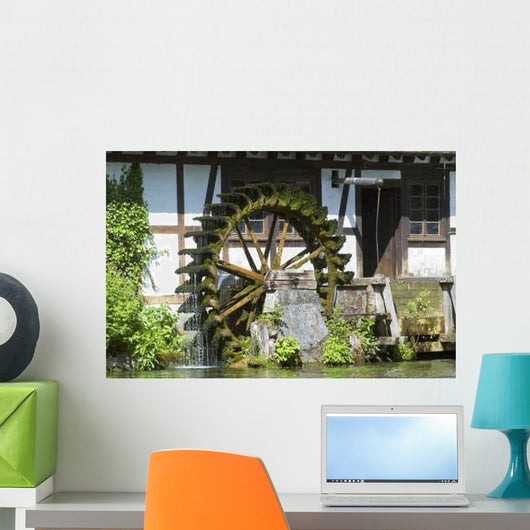 Wasserad Hammer Mill Blue Wall Decal