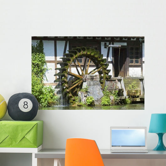 Wasserad Hammer Mill Blue Wall Decal