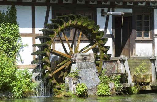 Wasserad Hammer Mill Blue Wall Decal