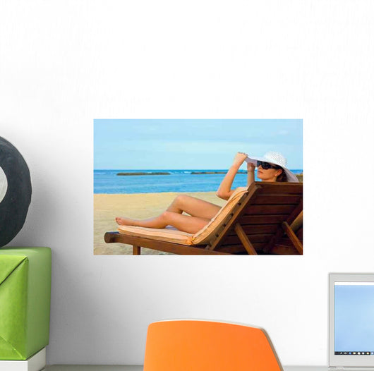 Lady with White Hat Wall Decal
