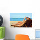 Lady with White Hat Wall Decal