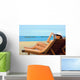 Lady with White Hat Wall Decal