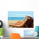 Lady with White Hat Wall Decal