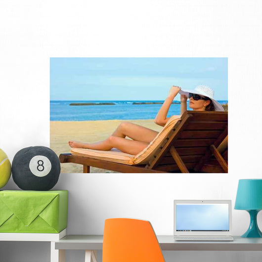 Lady with White Hat Wall Decal