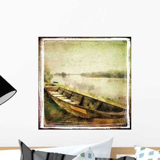 Old Boat Retro Styled Picture Wall Decal