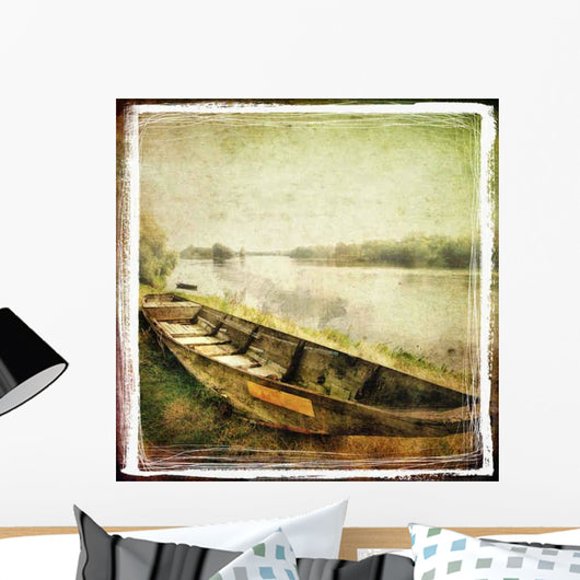 Old Boat Retro Styled Picture Wall Decal