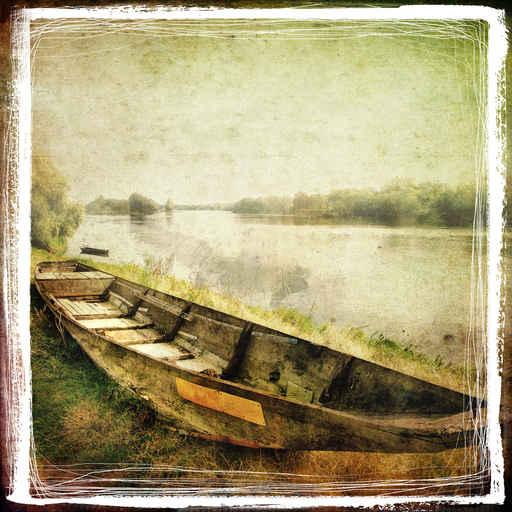 Old Boat Retro Styled Picture Wall Decal