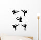 Karate Fighters Silhouettes Wall Decal