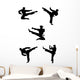 Karate Fighters Silhouettes Wall Decal